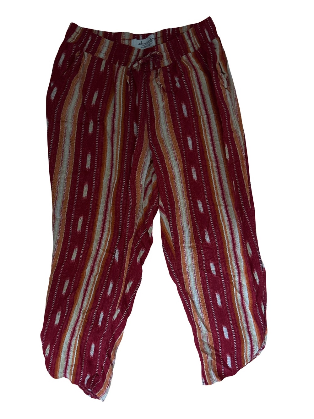 American Rag Red Striped Pull-On Capris